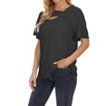 thumbnail image 2 of Vedolay Women's T-Shirts Womens T Shirts Basic V Neck Tee Loose Fitting Casual Short Sleeve Tops,Black XL, 2 of 5