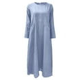 thumbnail image 5 of Clearance! Hontri Dresses for Women 2024 Women's Muslim Abaya Dress Prayer Dress Full Length Kaftan with Hijab Dubai Maxi Dress Womens Dresses Blue,S, 5 of 5