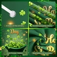 thumbnail image 4 of Green Theme St. Patrick's Day Banner Shamrock Pattern Happy St. Patrick's Display Gold Lettering Leprechaun Hat Design Clover Theme Backdrop for St. Patrick's Day Party Festival Indoor Decoration, 4 of 9