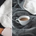 thumbnail image 4 of ROSEKIND Ultra Soft Cozy Faux Fur Throw Blanket, Fuzzy Plush Thick Bubble Blanket| Gray|50x60inch, 4 of 6