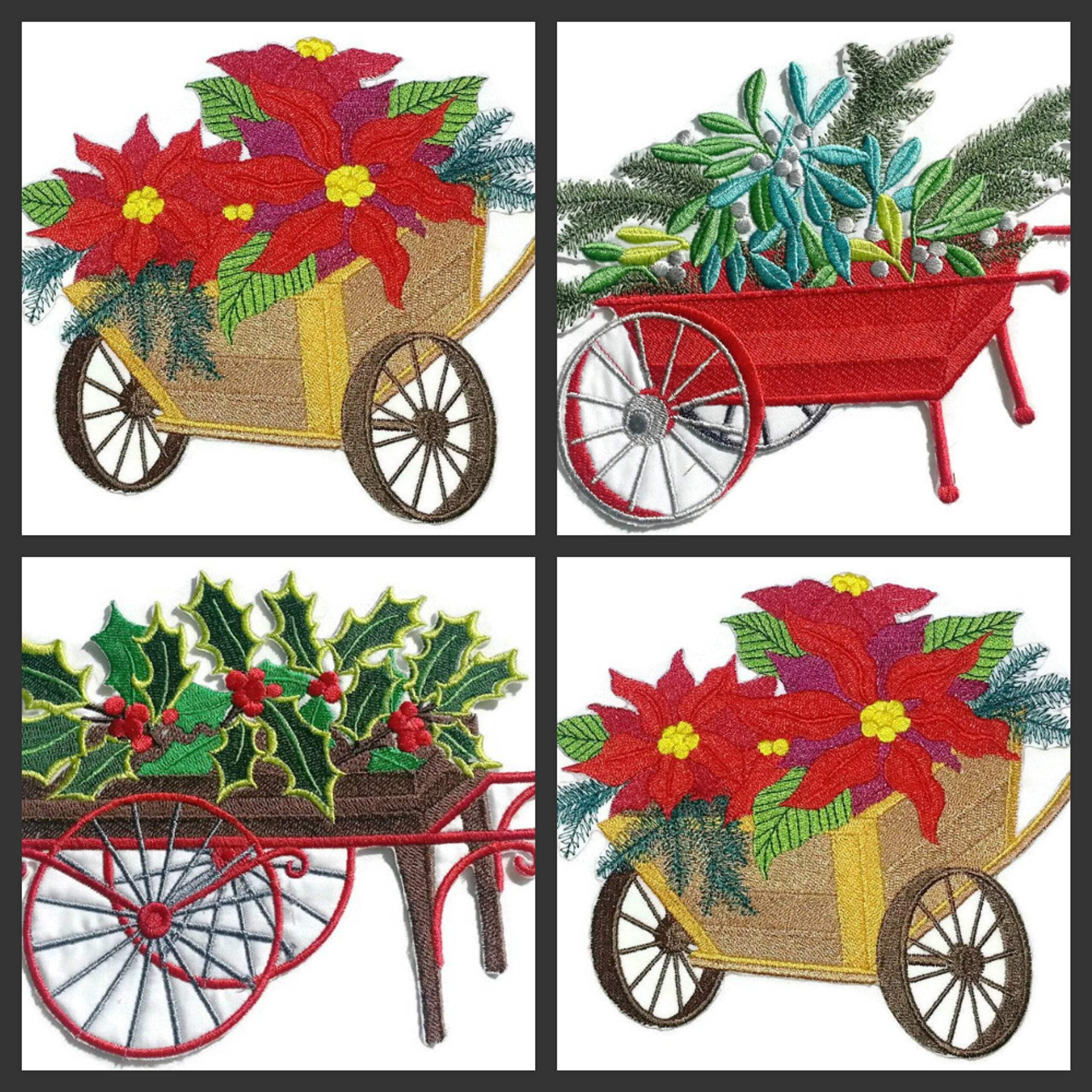 Custom Carts with color of Nature Embroidered Iron on/Sew patch [8" X 6"]