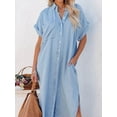 thumbnail image 5 of Cupshe Women's Dress Short Bell Sleeve Button Down Casual Shirt Dresses, xl, 5 of 5