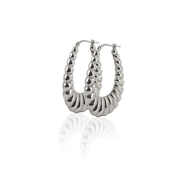 Silver hoop 2024 earrings walmart
