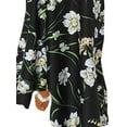 thumbnail image 4 of FASHIONWT Women Bohemian Print 3/4 Sleeve V-Neck One-Piece Pocket Loose Flutter Beach Sundress, 4 of 4