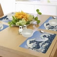thumbnail image 4 of Ambesonne Japanese Wave Place Mats Set of 4, Ocean Wind Art, Standard Size, Teal Blue White, 4 of 6