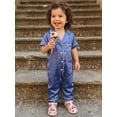 thumbnail image 5 of Cenuakty Baby0-24M Jumpsuit Casual Short Sleeve Lapel Collar Contrast Line Button Up Romper Footless Newborn Pajamas, 5 of 9