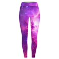 thumbnail image 4 of Galaxy Print Flare Leggings for Women Yoga Pants High Waisted Flare Leggings Bootcut Casual Yoga Pants Full Length Purple L, 4 of 4