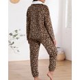 thumbnail image 3 of MINTREUS Women's Fluffy Pajamas Set Coral Fleece Pullover Pants Plush Sleepwear 2 Piece Pjs Set Warm Loungewear, 3 of 8
