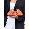 thumbnail image 3 of Women's Pleated Handbag with Gold Metal Handle, Elegant Clutch Purse for Wedding, Party and Evening Events, 3 of 5