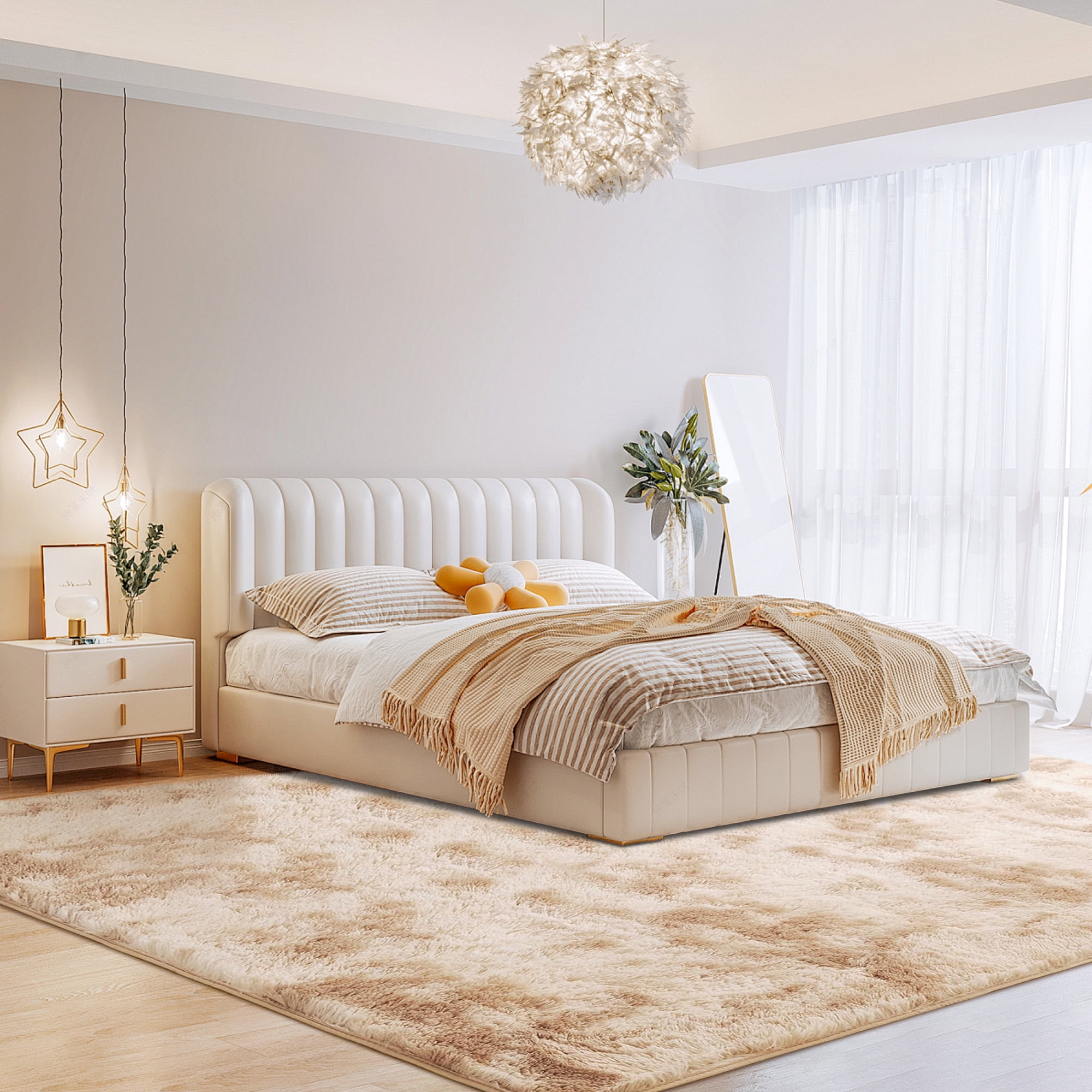 Cozydesg Soft Fluffy Modern Camel Area Rug, 8ft x 10ft  (图4)