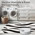 thumbnail image 5 of ODIKA 3'x5' Machine Washable Non-Slip Area Rug, Fauna Wavy Lined Deluxe Shag Arrangement High Traffic Rug with Pad, Black, 660180, 5 of 8