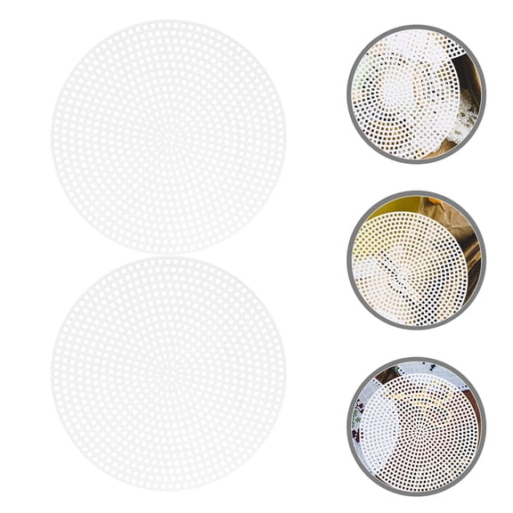Luxshiny 20Pcs Plastic Mesh Canvas Sheet White Round Embroidery Weaving Crafting Supplies Hobby Crafting