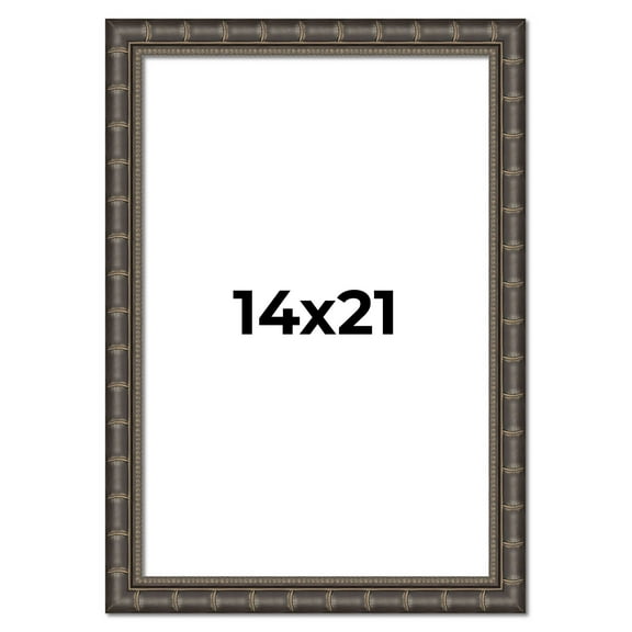 14x21 Frame Black Bamboo Solid Wood Picture Frame Width 1.5 Inches | Interior Frame Depth 0.5