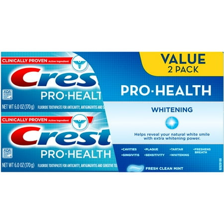 Crest Pro-Health Whitening Fresh Clean Mint Flavor Toothpaste, 6 oz, 2 ct