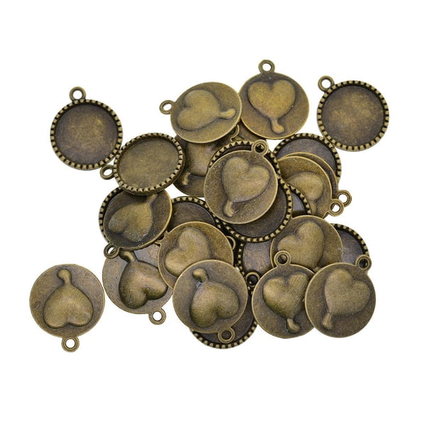 30 Piezas de Colgantes de Metal de Bronce Perfecl Configuración de Bisel