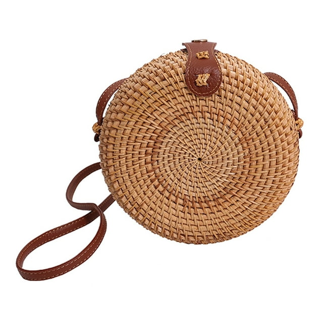 Bolso de hombro femenino tejido a mano, bolsos de mujer de ratán de gran capacidad, ocio diario