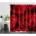 thumbnail image 2 of Red Floral Shower Curtain Aesthetic Rose Flower Shower Curtain Set Romantic Valentines Day Shower Curtains for Bathroom Waterproof Washable Fabric with Hooks,72x72 inch, 2 of 6