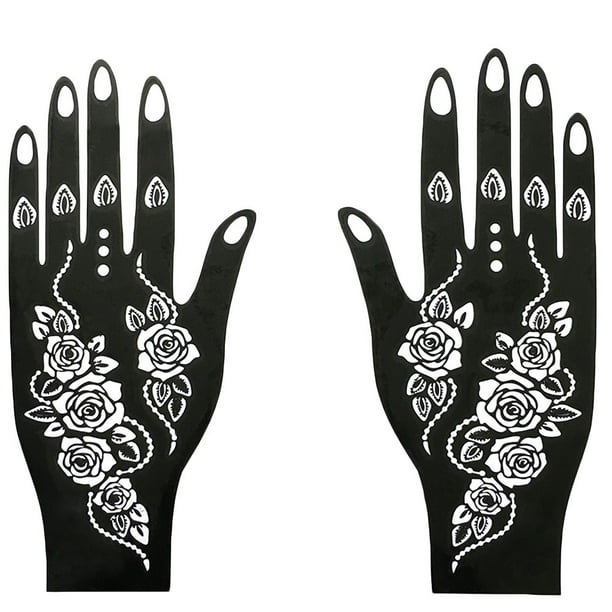 india henna temporary tattoo stencils kit for hand arm leg feet body art decal walmart com