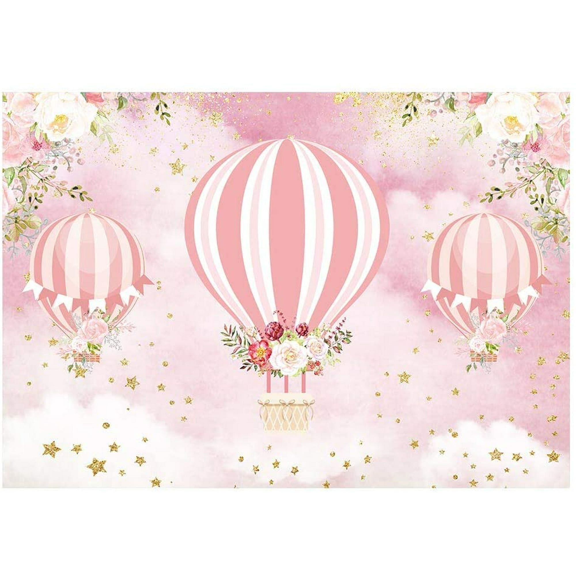 7x5ft Pink Floral Hot Air Balloon Party Backdrop Up Up and Away Adventure  Girl Baby Shower Birthday Photography Background Glitter Flowers Cake Table  Decorations Banner Photo Booth Props | Walmart Canada