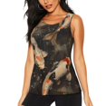 thumbnail image 1 of Balery Koi Fish Tranquility Camiseta sin mangas estampada ligera para mujer, tops de entrenamiento sin mangas, camisetas de yoga transpirables de secado rápido.-Small, 1 of 7