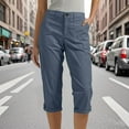 thumbnail image 2 of AherBiu Cargo Capri Pants for Women High Waisted Streetwear Hiking Cargos Straight Leg Capris with Multi Pockets, 2 of 8