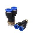 thumbnail image 1 of 3 piezas PX " Ajuste neumático Y en forma de tee 4mm-12mm SOBREDOSIS Tubo de manguera M5 1/8 "1/4" 3/8 "1/2" BSP Conector de acoplador de aire de hilo macho de 3 vías, 1 of 6