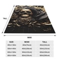 thumbnail image 3 of Salouo Gold Rose Skull Print Bed Blankets,Flannel Blanket Comfortable Air Conditioning Blanket Lightweight Blanket for Sofa Bed Travel & Couch -60"x50", 3 of 8