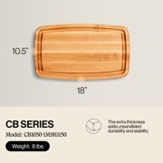 John Boos CB Reversible Wood Cutting Board with Juice Groove, Maple