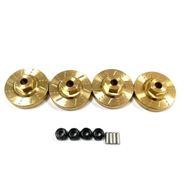 Vogacara Montaje hexagonal de rueda fuerte de latón para 1/24 FMS FCX24 pieza de coche RC accesorios de coche piezas de repuesto pieza de Kits de construcción modelo Dorado