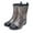 Gray, variant on Tejiojio Fall Clearance Punk Style Mid Boots Women's Non-Slip Rain Boots Outdoor Rubber Water Shoes