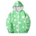thumbnail image 2 of SGFCWSX Girls Hooded Sweatshirts Full Zip Hoodie Toddler Printed Long Sleeve Sweatshirt Jacket Green Size 11 Years, 2 of 5