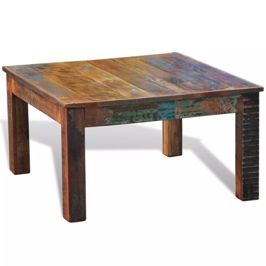 Coffee Table, Home Decor Side Table, Square Reclaimed Vintage Furniture for Living Room