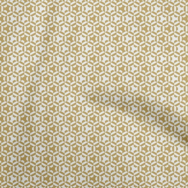 oneOone Viscose Chiffon Yellow Fabric Geometric Craft Projects Decor Fabric Printed By The Yard 42 Inch Wide