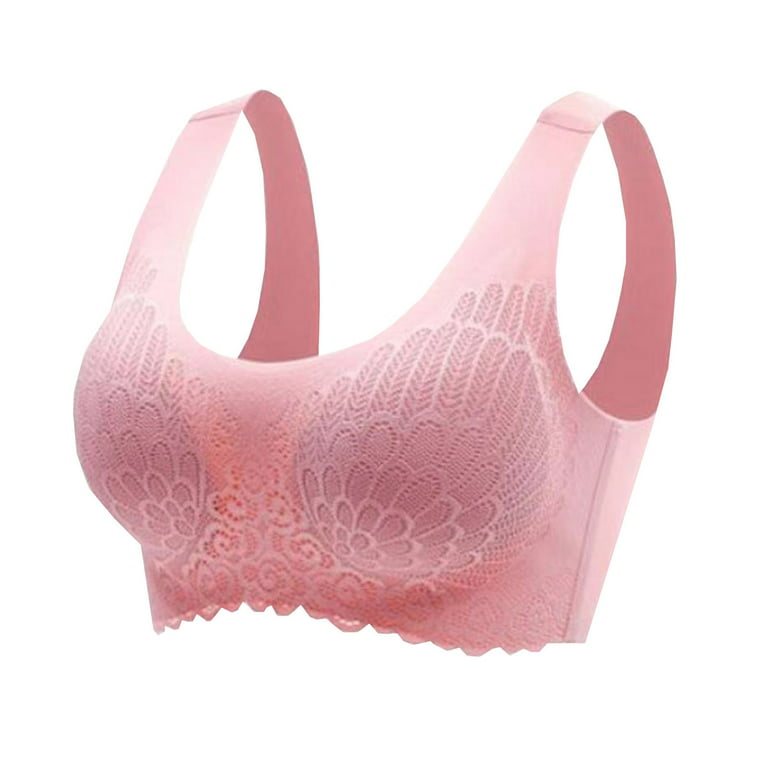nsendm Female Underwear Adult Back Closure Sports Bras for Women Women Sexy  Lace Shaping Cup Shoulder Strap Large Size Womens Sports Bra Pack(Pink,  XXL) 