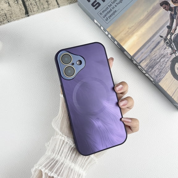 Compatible with iPhone 15 Pro Max [Compatible with MagSafe] Phone Case for Women men, Matte Luxury Soft Metallic Luster Shockproof Protective Slim Cover Cover For iPhone 15 Pro Max,Purple
