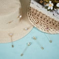 thumbnail image 4 of 6 alfileres de sombrero de porcelana, alfileres de seguridad vintage, broches de porcelana con diseños de plantas., 4 of 5