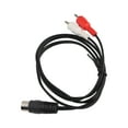 thumbnail image 4 of DIN 7PIN Male To 2RCA Male Cable, Tight Connection Plug And Play Free Bending PVC 2RCA Adapter Cable 3.3ft  For Speaker, 4 of 8