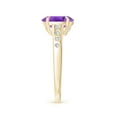 thumbnail image 3 of ANGARA Natural 1.6 Ct. Amethyst with Diamond Classic Ring in 14K Yellow Gold for Women (Ring Size: 3), 3 of 10