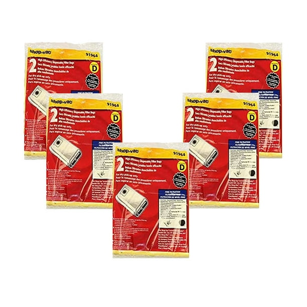 Shop Vac 91964 Type D All Around Plus Collection 4 Gallon Paper Bags 10