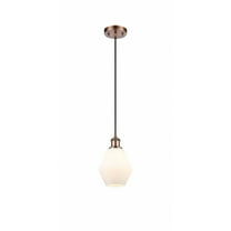 516-1P-AC-G651-6-Innovations Lighting-Cindyrella - 1 Light Cord Hung Mini Pendant In Industrial Style-10 Inches Tall and 6 Inches Wide-Antique Copper