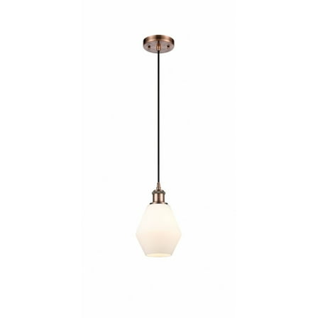 516-1P-AC-G651-6-Innovations Lighting-Cindyrella - 1 Light Cord Hung Mini Pendant In Industrial Style-10 Inches Tall and 6 Inches Wide-Antique Copper