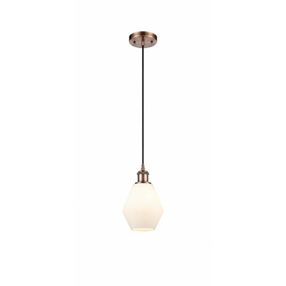 516-1P-AC-G651-6-Innovations Lighting-Cindyrella - 1 Light Cord Hung Mini Pendant In Industrial Style-10 Inches Tall and 6 Inches Wide-Antique Copper