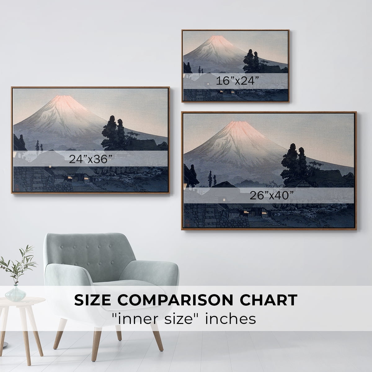 Vintage Landscape-CCCII By Wexford Home Framed in Walnut Wood Gallery Wrapped Canvas 27 in. x 41 in.