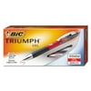 BIC Triumph Retractable Gel Roller Ball Pen, Red Ink, .7mm, Medium, Dozen