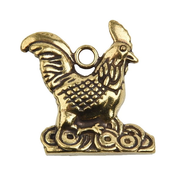 Miniature Rooster Ornament Animal Home Office Antique Craft Decoration
