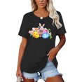 thumbnail image 1 of Pntutb - Camiseta corta con cuello redondo y estampado de Pascua para mujer Pntutb Pntutb-3532, 1 of 5