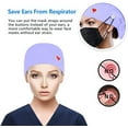 thumbnail image 3 of Outfmvch Winter Hats For Women Beanie Scrub Cap With Buttons Bouffant Print Hat With Sweatband For Womens And Mens Winter Hats For Men Blue One Size, 3 of 4