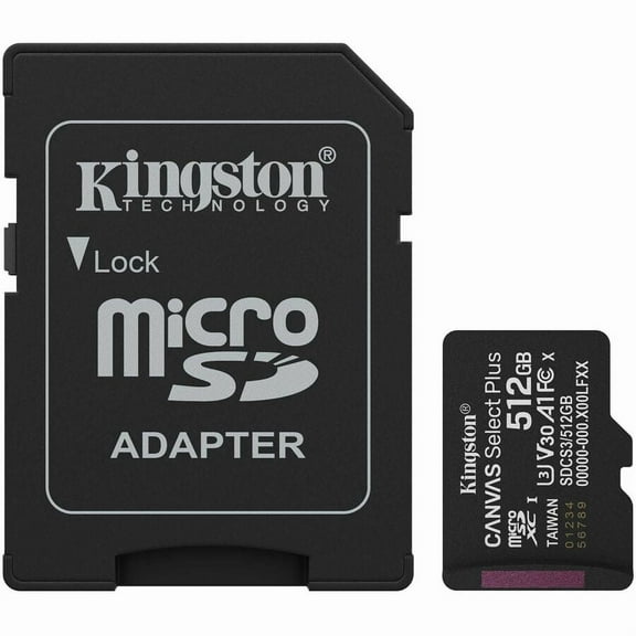 Kingston Canvas Select Plus 512 GB Class 10/UHS-I (U3) V30 microSDXC
