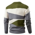 thumbnail image 6 of Generic Mens Casual Sweaters Crew Neck Long Sleeve Colorblock Patchwork Sweater Cable Knitted Pullover Warm Winter Outwear, 6 of 6