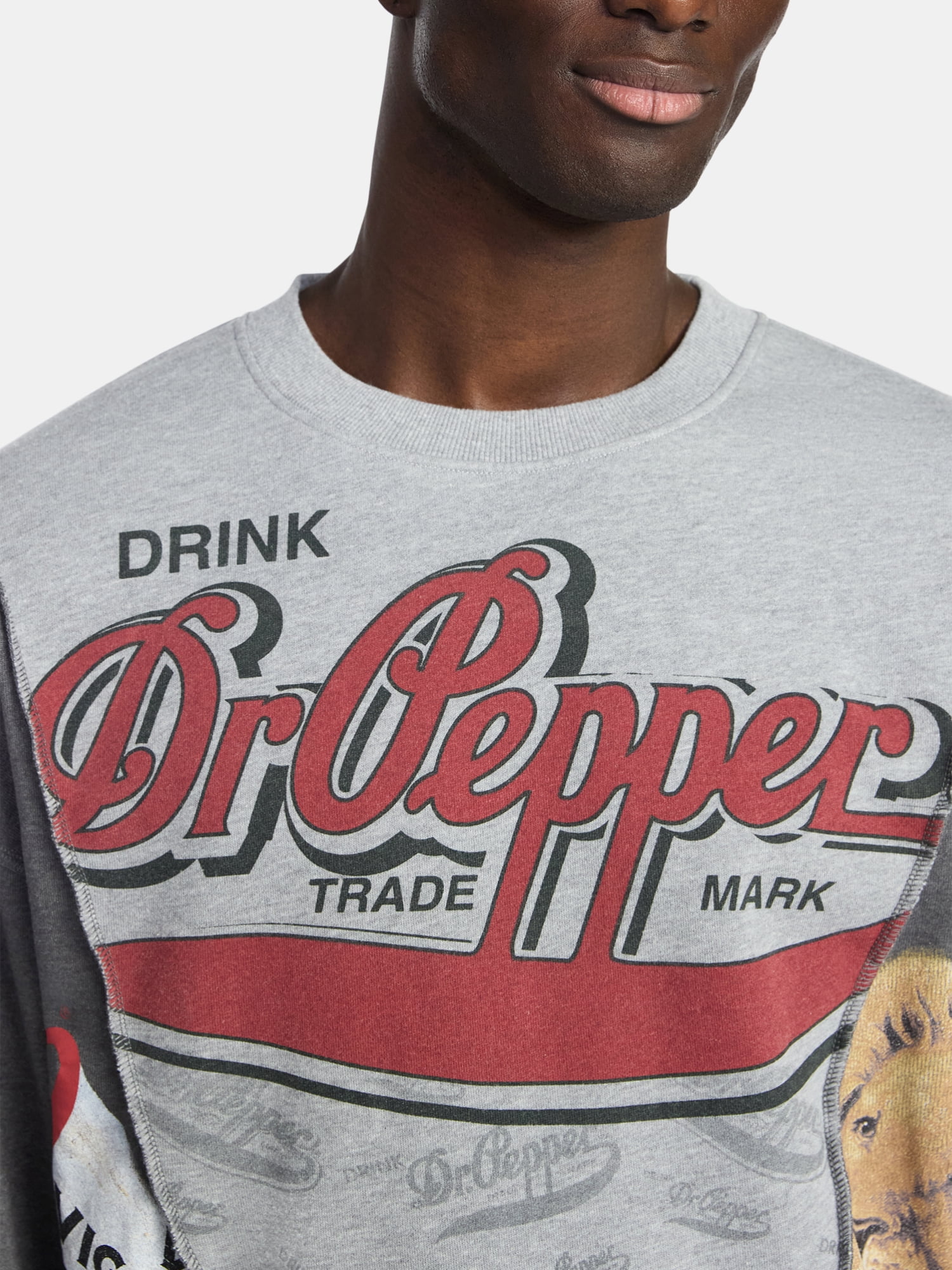 Dr. Pepper Men's & Big Men's Crewneck Sweatshirt, Sizes XS-3XL
